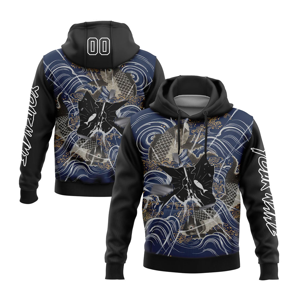 01-15.jpg Custom Stitched Black White 3D Carp Fish Fishing Sports Pullover Sweatshirt Hoodie - Image 1
