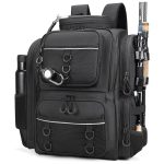 Fishing Backpack with Rod Holders, Waterproof Fishing Tackle Backpack Fishing Bag with Hidden Shoulder Straps
