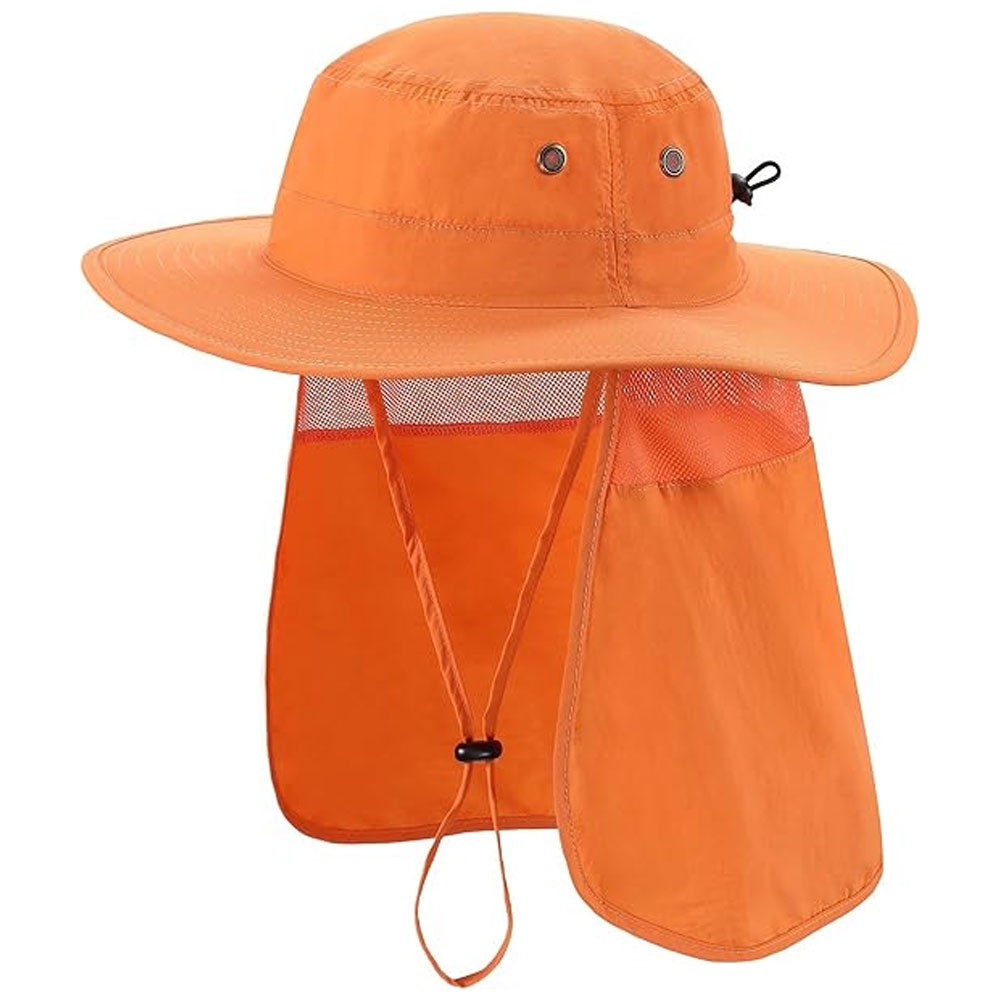 16-1.jpg Quick Dry UV Protection Cap Womens Wide Brim Fishing Hat Neck Flap - Image 1
